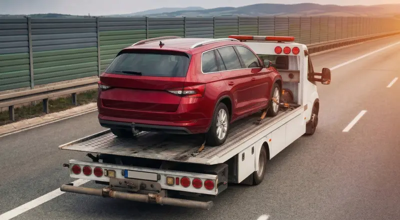 Guincho para carros em Hortolândia – carro sendo carregado em plataforma